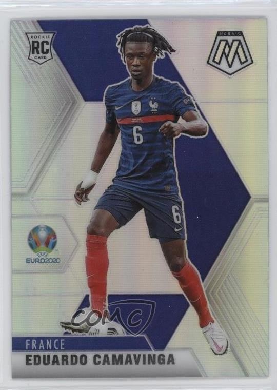 2021 Panini Mosaic UEFA Euro 2020 Silver Prizm Eduardo Camavinga #111 ga5
