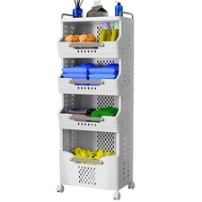 Laundry Basket with Wheels,Rolling Folding Laundry Hamper,utility cart,Kitche...