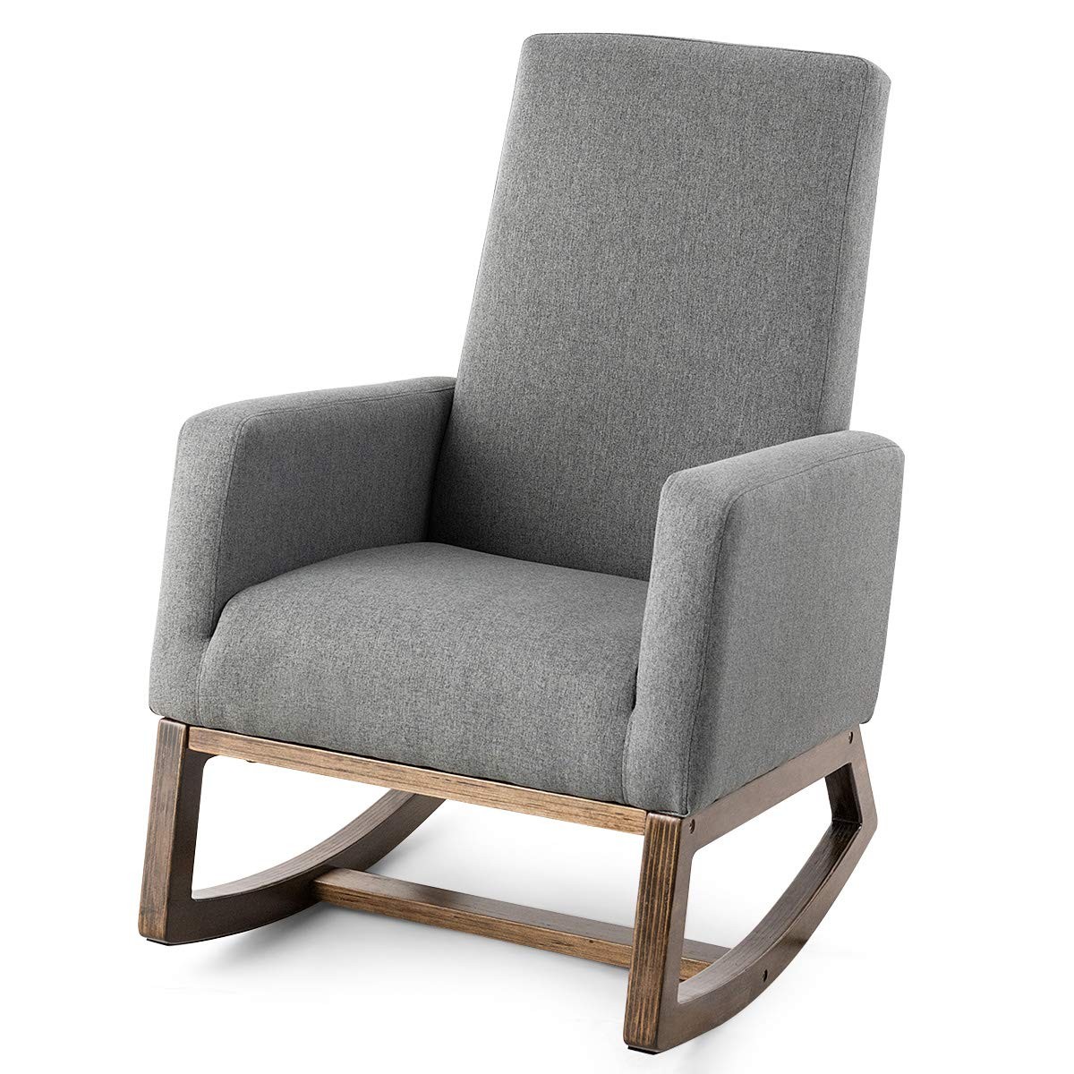 Upholstered Living Room Chair With Padded Back And Seat, Wood B...