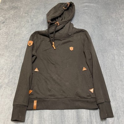 Naketano Brave New Word Hoodie Womens Large Black Wool