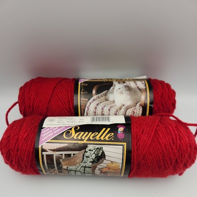 Lot of 2 Caron Sayelle, Color-Scarlet 1091, 100% Acrylic, 12 skeins, 3.5oz.