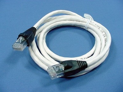 Leviton 5G455-5W White Cat5e 5ft Ethernet Cable Data Patch Cord Network Booted