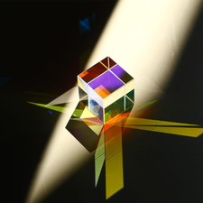 Mini K9 Crystal Glass Prism Cube,Optical Glass RGB Dispersion Prism X-Cube