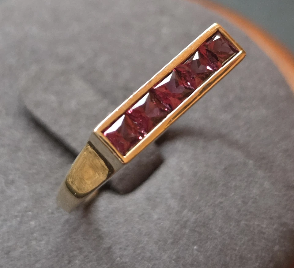 Anillo rubí oro amarillo 14k STS 2,6 g talla 9-1/2  Foto 2 de 4