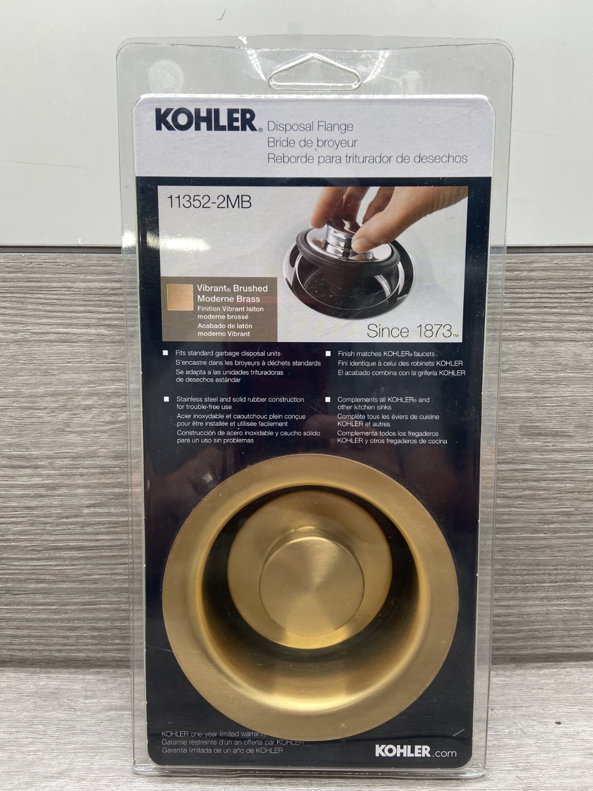KOHLER R11352-C-2MB  Garbage Disposal Stopper-Vibrant Brush Moderne Brass