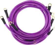 5 Point Car Universal Earth Ground Cables Grounding Wire System Kit Purple