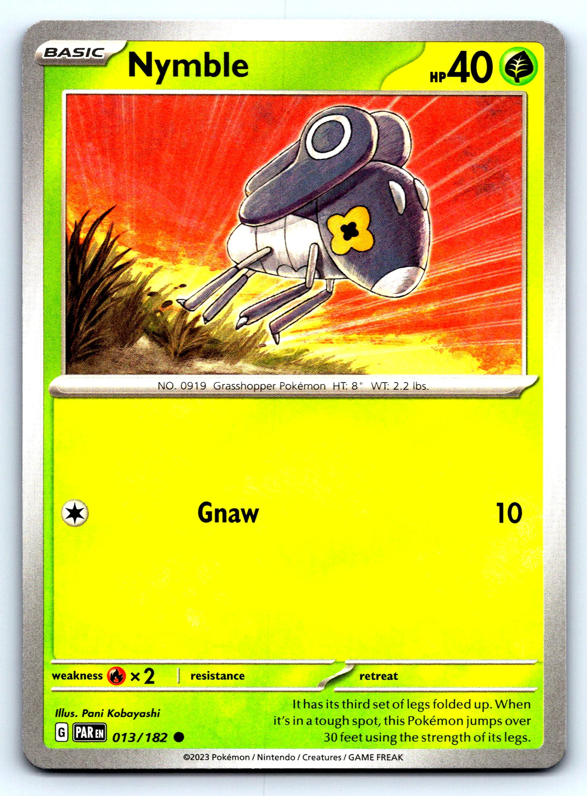 Nymble Paradox Rift #13 Common Pani Kobayashi NM Pokemon Card