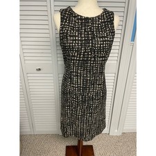 Michael Michael Kors black beige sleeveless dress career work party women's 8