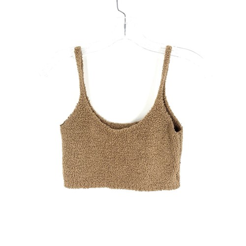 Bralette tejido acogedor Skims Kim Kardashian para mujer talla S/M color marrón camel - Imagen 3 de 7