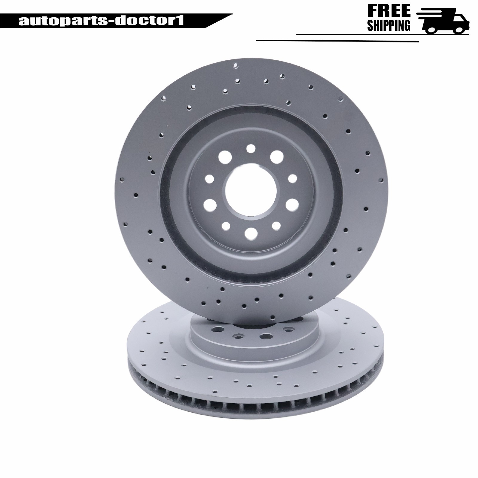 2PCS Rear Drilled Vented Rotors 670035019 For Maserati Ghibli Quattroporte 17-21