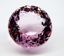 86.40cts. Natural Round Cut Certified Brazilian Pink Kunzite Loose Gemstone
