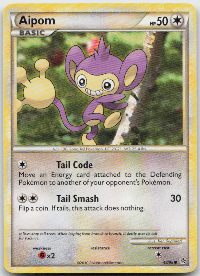 Aipom 43/95 Common HGSS Unleashed Pokemon MP