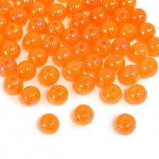 100pcs 8mm AB Orange iridecent round acrylic beads DIY Craft Jewellery Making
