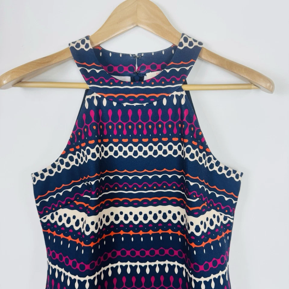 Trina Trina Turk Striped Sleeveless Halter Neck Mini Dress Multi Women's Size S - Image 2 of 4