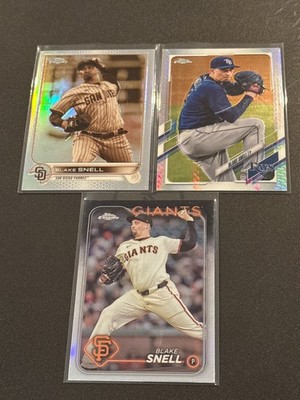 Topps Chrome Blake Snell Refractor Sepia and Prism Refractor Lot (3) NM