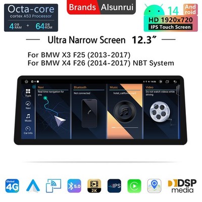 12.3'' Android Radio 128G for BMW X3 X4 F25 2013-2017 NBT  Carplay