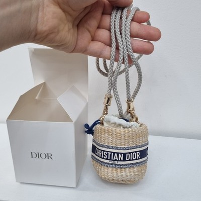 Christian Dior Straw Pouch Mini Shoulder Bag Novelty VIP limited - New No Box