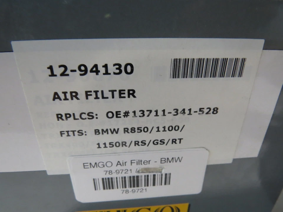 Filtro de aire de repuesto EMGO NUEVO EN CAJA compatible con: BMW R850 R1100 R1150R 13711341528 12-94130 Foto 2 de 3