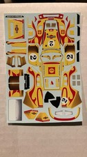1/64 HO SLOT CAR DECAL - 2 RED/ YELLOW PSYCHODELIC PORSCHE 935 MOBY DICK