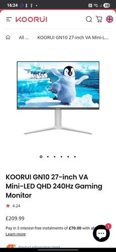 koorui 27-inch 240Hz gaming monitor 1440p