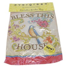 Evergreen Double Sided 13 x 18 Bless This House Decorative Garden Flag