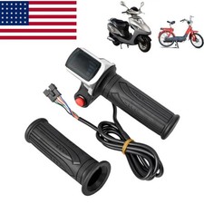 36V 48V 6 Pin Handlebar Grips Throttle E-Bike Electric Scooter w/ LED Display US