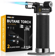 Butane Torch Lighter, DUAL Flame Mode Kitchen Torch, Refillable Cooking Torch...