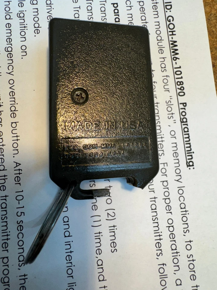 Mando a distancia sin llave Ford Code Alarm entrada coche arranque GOH-MM6-101890 Fab Foto 4 de 4