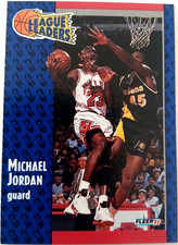 1991-92  PRE-OWNED FLEER MICHAEL JORDAN LEAGUE LEADERS #220 BASKETBALL CARD