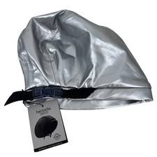 NWT Hairbrella Swim Cap Womens Silver Metallic Waterproof Satin Lined