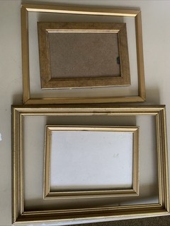 Joblot of 4 Gilt Photo Frames 2 With Backs And Glass & 2 Without