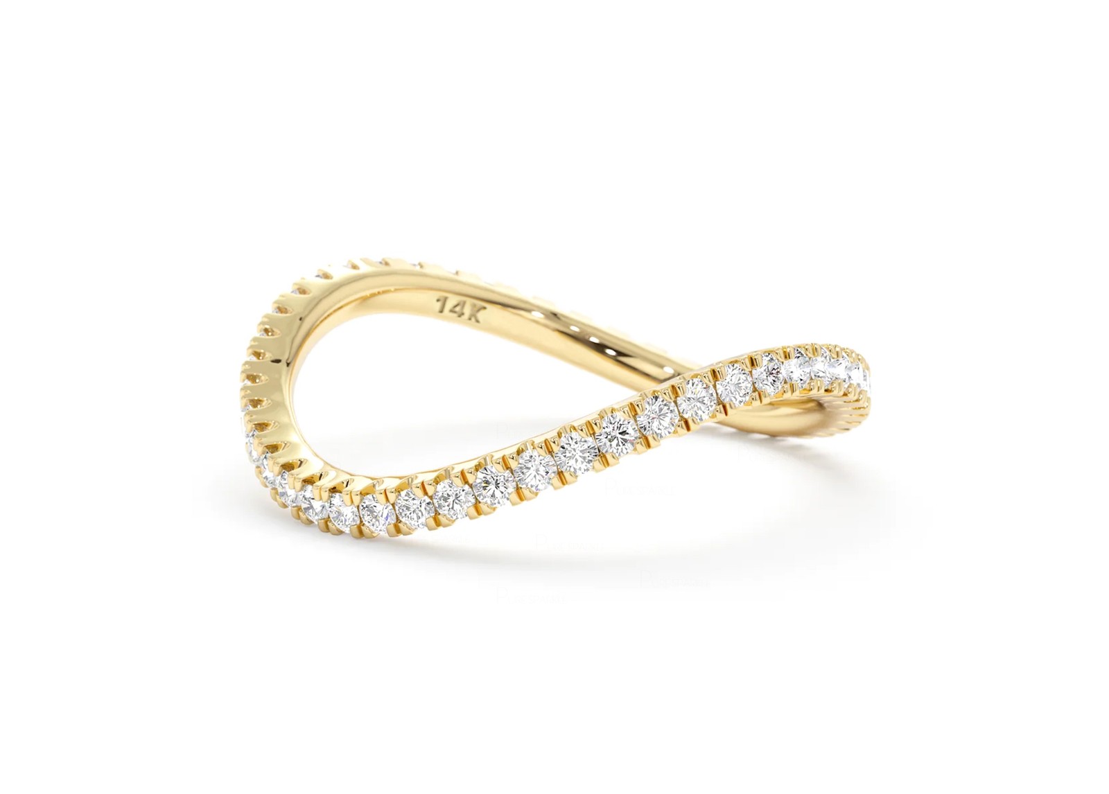 14k Gold Lab-Created Diamond Wave Eternity Ring for Women | Jewelry Band