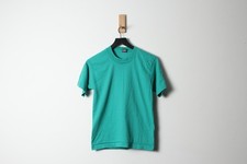 Vintage 1990s USA-Made Fruit of the Loom Youth Large Green Single Stitch T-Shirt