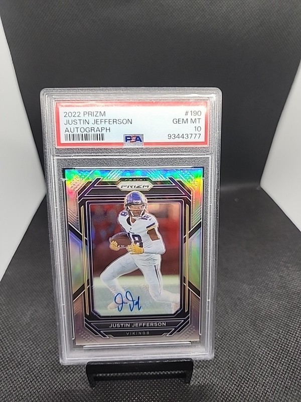 2022 Panini Prizm Justin Jefferson Silver Prizm Auto Psa 10