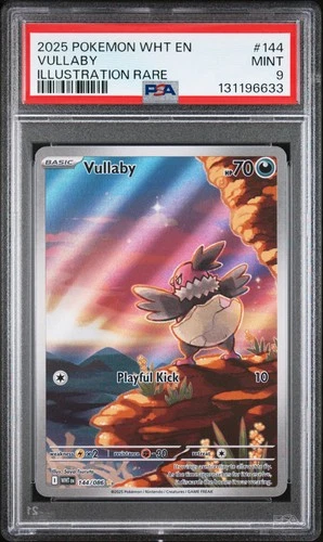 2025 POKEMON WHT EN-WHITE FLARE ILLUSTRATION RARE #144 VULLABY PSA 9