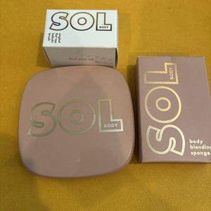New COLOURPOP SOL Body SHIMMERING POWDER PRESSED Rose’ Kabuki Brush And Sponge