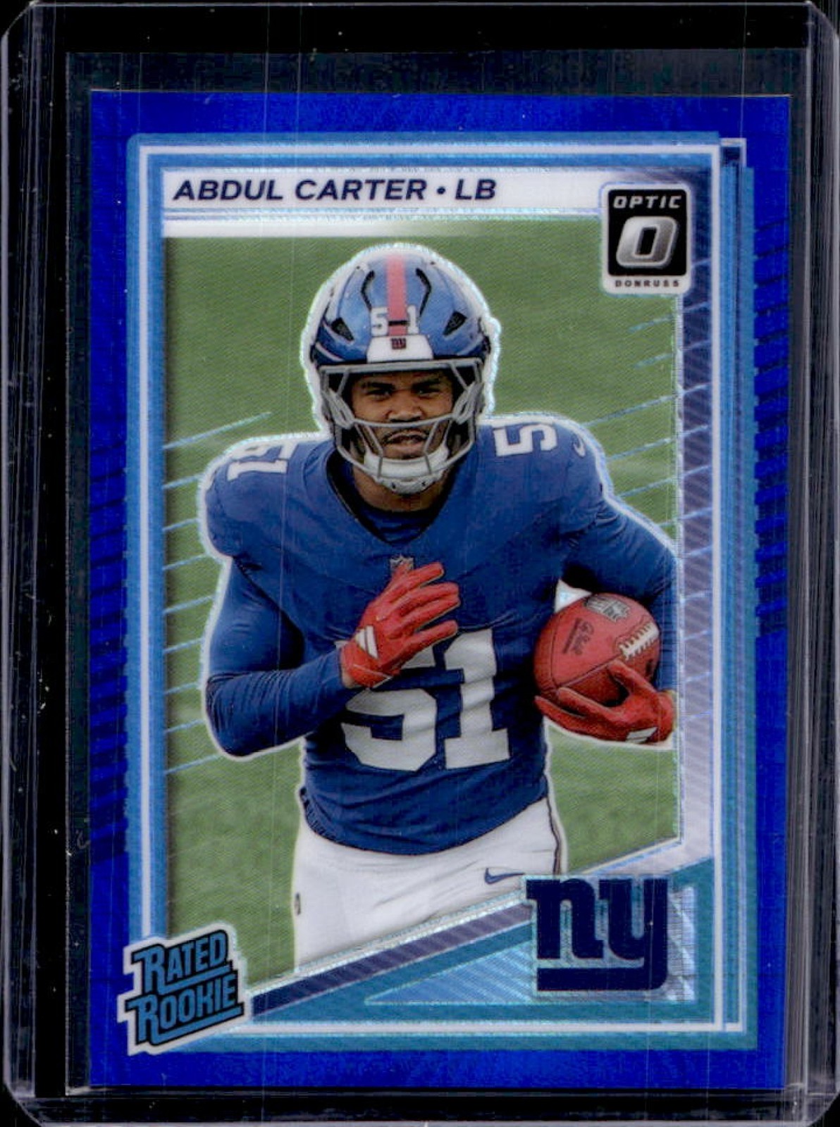2025 Panini Donruss Optic Abdul Carter Rated Rookie Blue Hyper Prizm #300 Giants