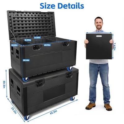 Cable Trunk ATA Road Case Heavy Duty Utility Road Trunk Flight Case with Wheels
