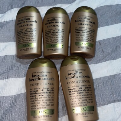 5x OGX Ever Straightening + Brazilian Keratin Smooth Shampoo Conditioner 88,7ml