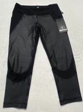 NWT 90 Degree by Reflex Womens M Capri Cropped Leggings Black