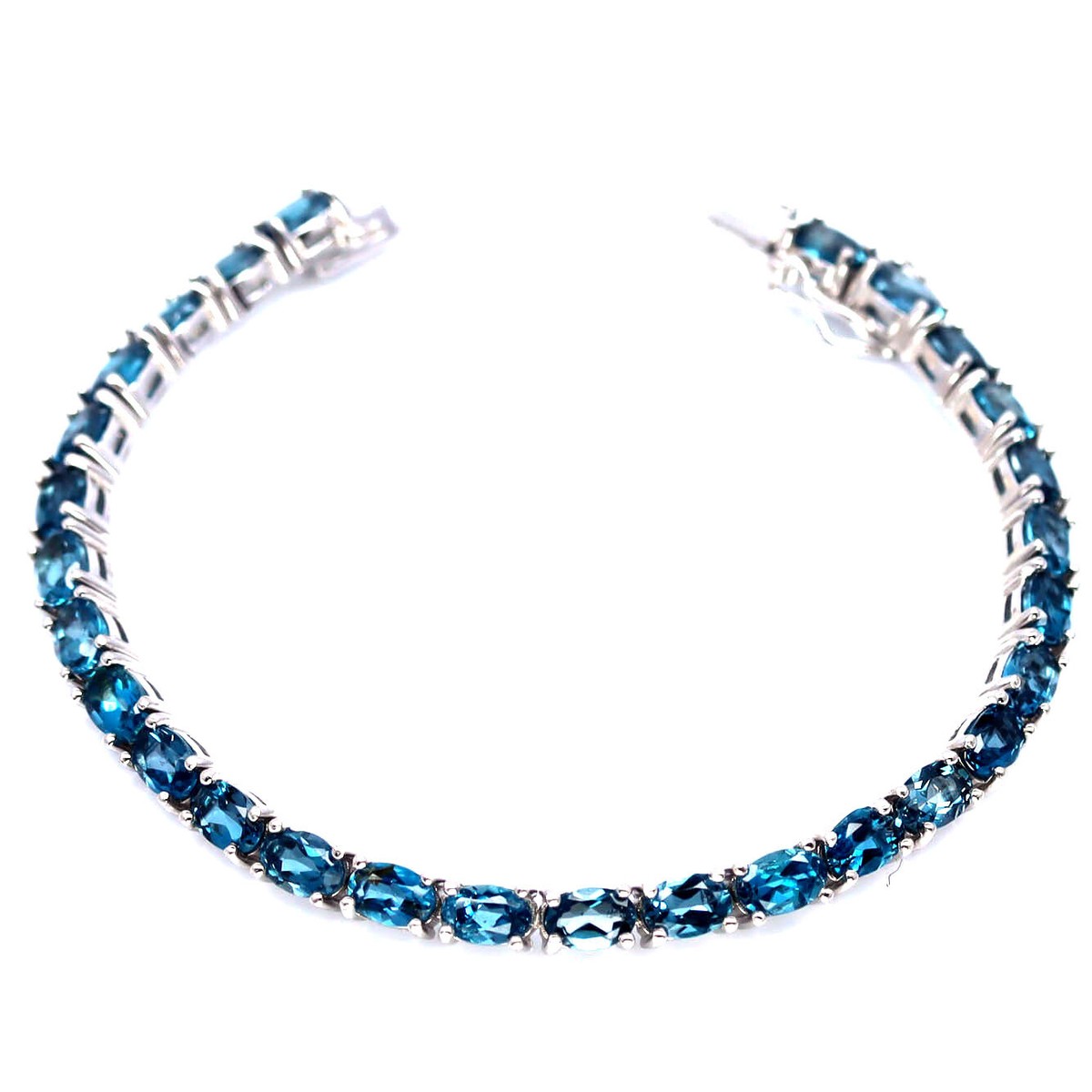 Gemstone 4 x 6 MM. London Blue Topaz Bracelet 7