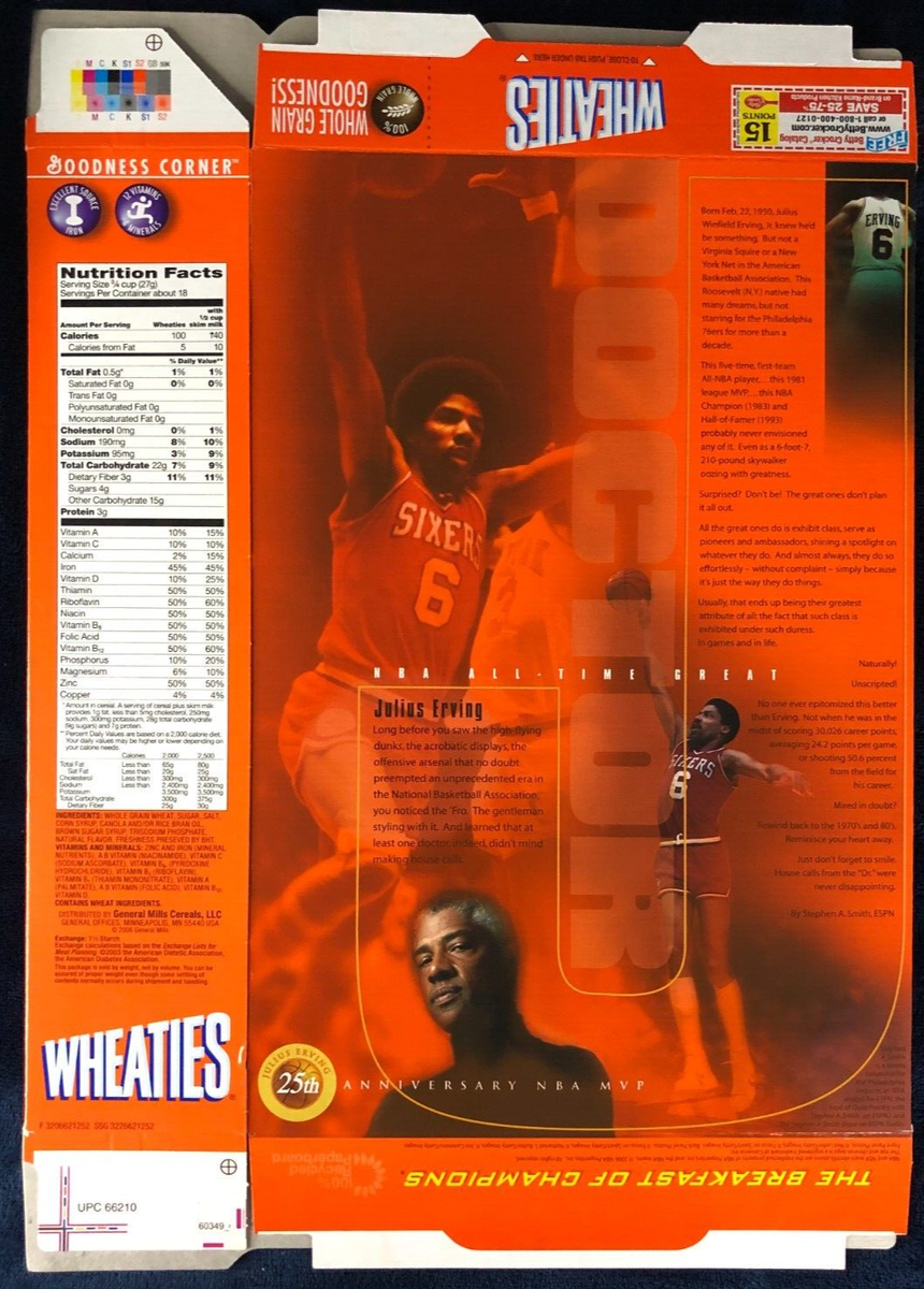 2005 Wheaties Cereal Box Featuring Julius 