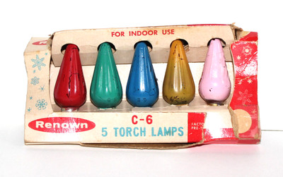 Vintage Christmas Torch Lamp Lights, Renown C-6 15 Volts Made in Japan CS1