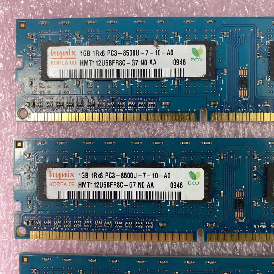 1GB Hynix HMT112U6BFR8C-G7 1Rx8 PC3-8500U DDR3 Non-ECC Desktop RAM (Lot of 10) - Image 2 of 4