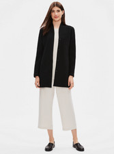 tencel stretch grid long jacket