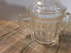 Vintage Anchor Hocking Fluted Clear Depression Glass Sugar Bowl With Lid