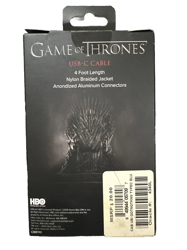 New Game of Thrones - The Night King - Limited Edition USB-C Cable ATT Exclusive - Image 2 of 2