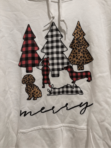 Plaid Merry Christmas Hoodie size XL - Picture 2 of 2