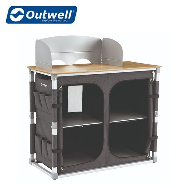 Outwell Padres XL Kitchen Stand Unit With Bamboo Table Top Camping 2026 MODEL