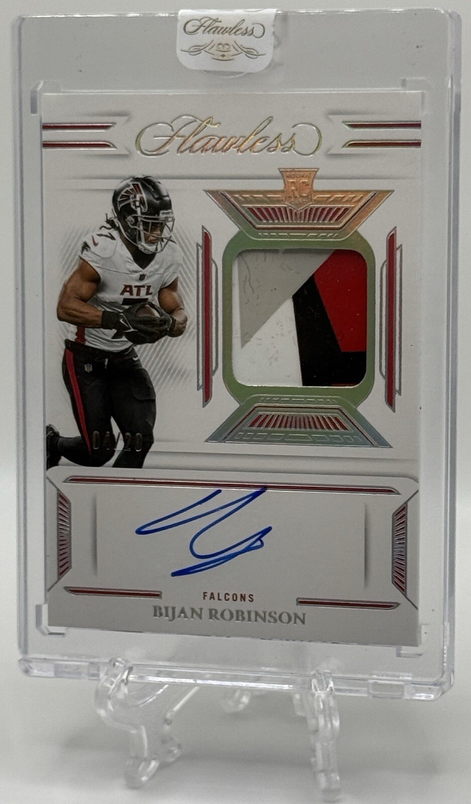 Bijan Robinson Panini Flawless Signature Gloves #SGBRO Silver